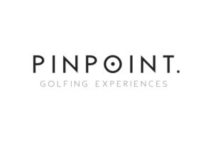 clean black and white golfing graphic design logo