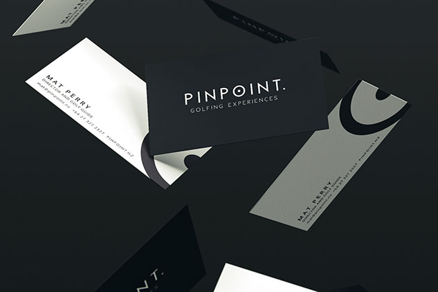 black and white business card layout 3D effect