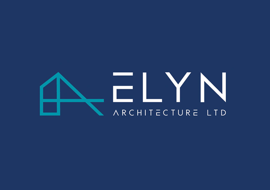 Elyn Architecture graphic two tone blue logo