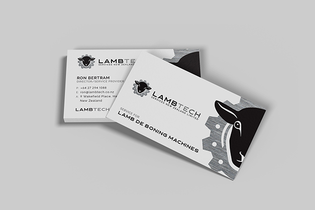 Lamb De Boning Lambtech black silver white business card