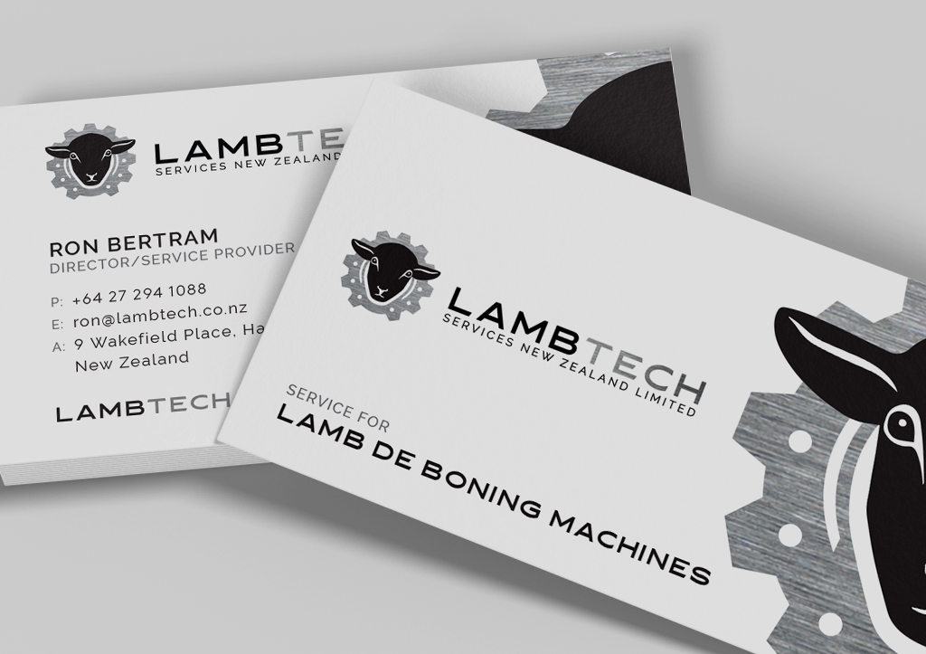 Lamb De Boning Lambtech black silver white business card