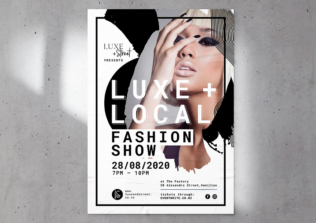 Graphic Design - Luxe and Local Fashion Show print collateral