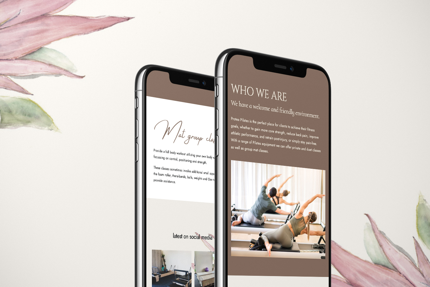 protea pilates website design, Ashleigh May Design