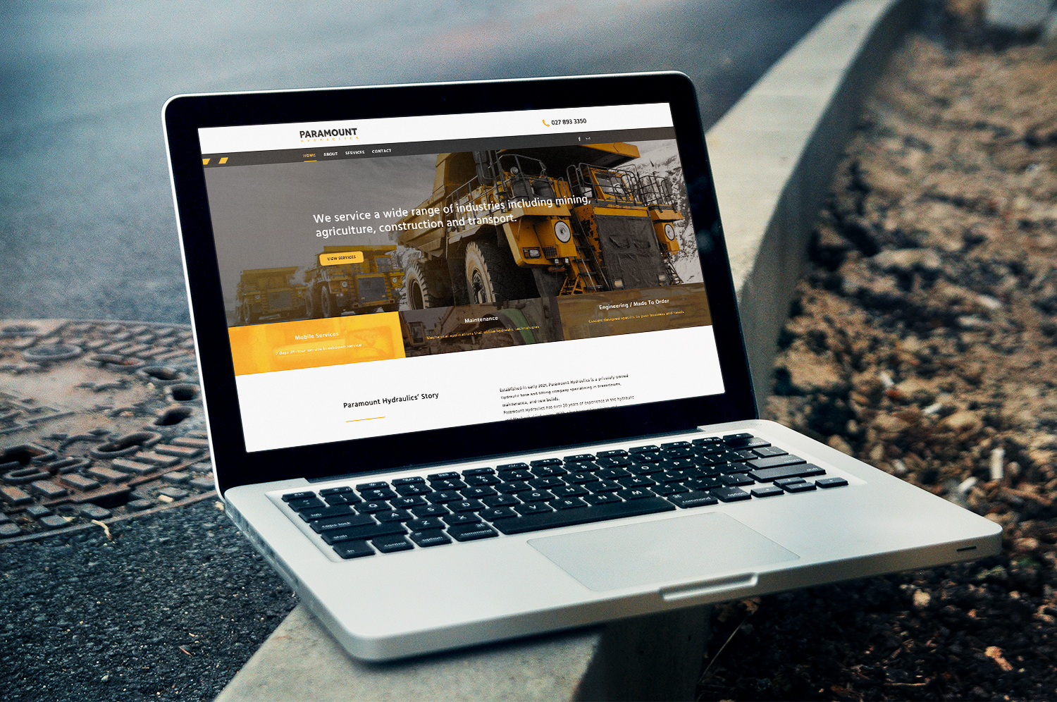 paramount hydraulics website design, Ashleigh May Design
