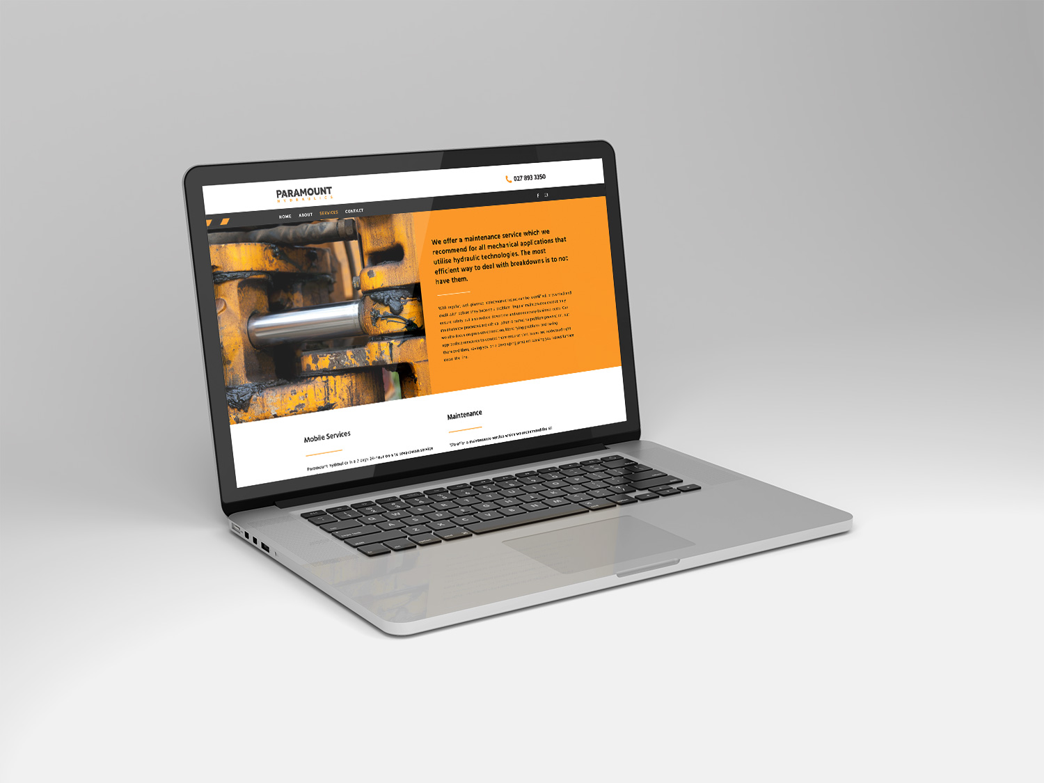 paramount hydraulics website design