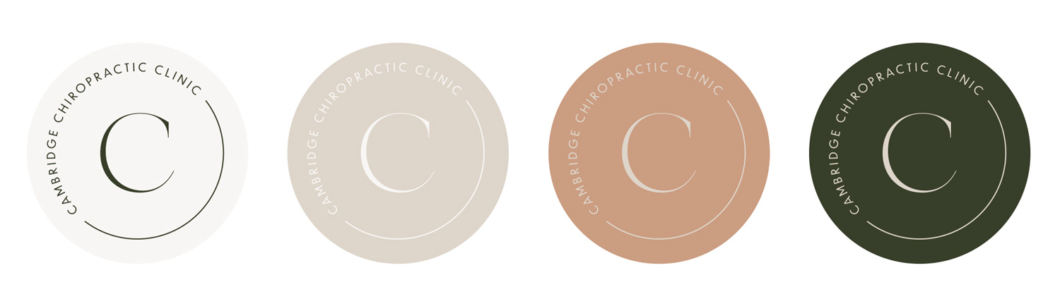 cambridge chiropractic clinic logo design colour palette