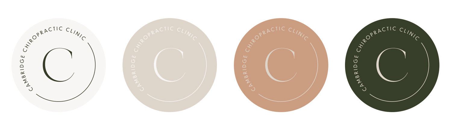cambridge chiropractic clinic logo design colour palette