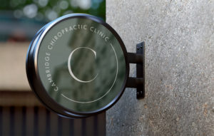 cambridge chiropractic clinic logo design signage, Ashleigh May Design
