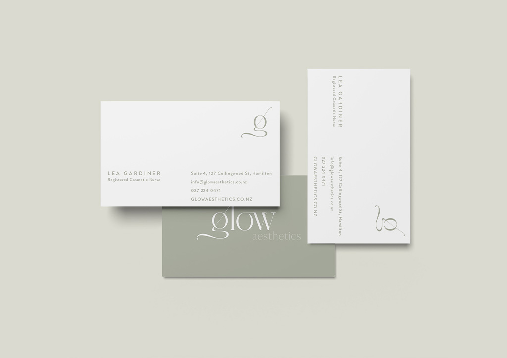 Glow Aesthetics Business Cards Double Sided