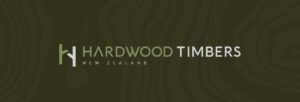 Hardwood Timbers Logo Design on textured image in reverse