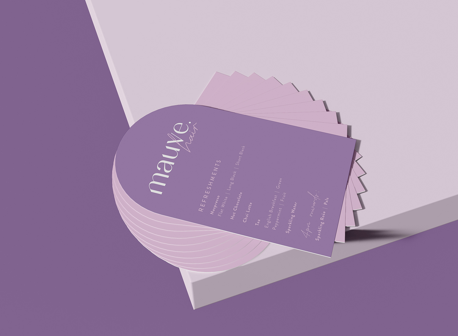 Mauve Hair Logo Design and Print Collateral Drinks Menu